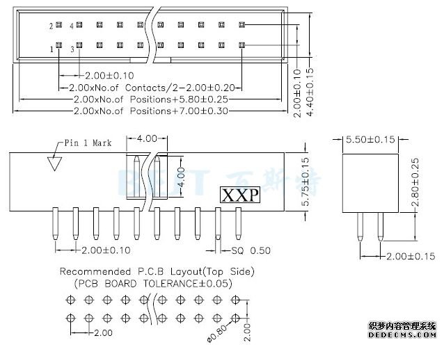 排針排母2.0簡易牛角180°